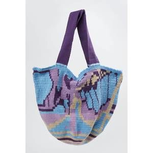 NEW CASTELLANO maleiwa handmade tote bag in purple/blue